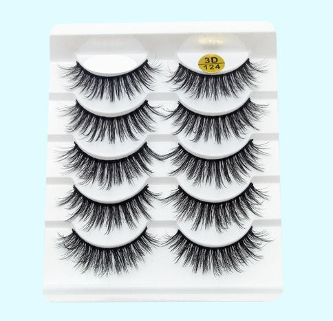 Mink False Eyelashes 3D False Eyelashes Five Pairs Of Soft Cotton Stalk Eyelashes Mink False Eyelashes 3D False Eyelashes Five Pairs Of Soft Cotton Stalk Eyelashes